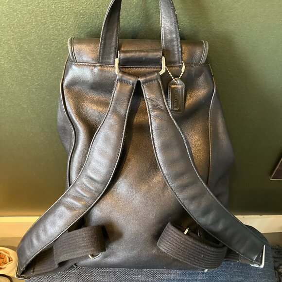VINTAGE | Large Coach 5408 Black Leather Travel Backpack | Made in 2000 - Picture 6 of 12